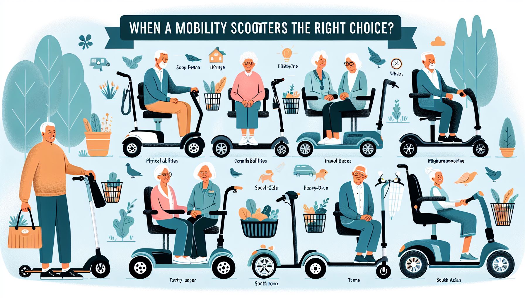 Variëteit aan scootmobielen