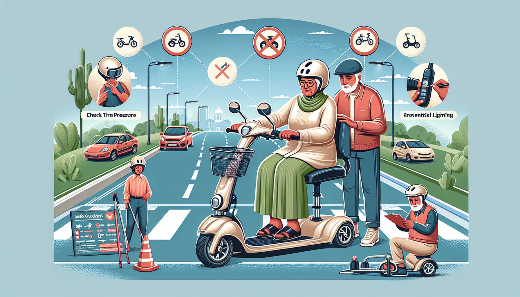 Scootmobiel met verlichting