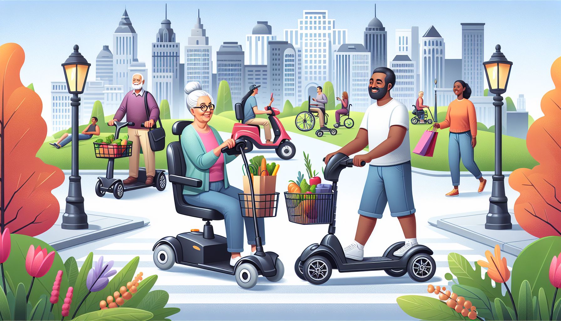 Scootmobiel in gebruik